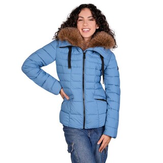 Foto 2 | Foto 2 | Chamarra Corta Capitonada Para Mujer Con Capucha Greenlander Azul