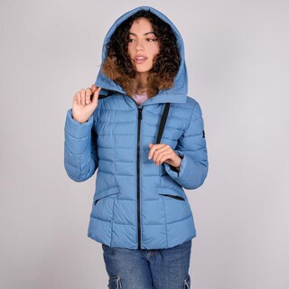Foto 7 | Foto 7 | Chamarra Corta Capitonada Para Mujer Con Capucha Greenlander Azul