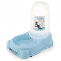 Cm-top Bebedero Y Comedero Automático Para Mascotas 2 En 1 De Color Azul