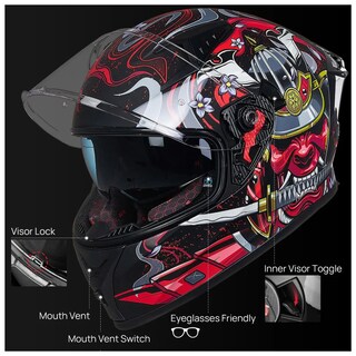 Foto 2 | Foto 2 | Casco Para Moto Integral Ilm Z501 2 Visores + 2 Alerones Moteros