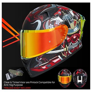 Foto 6 | Foto 6 | Casco Para Moto Integral Ilm Z501 2 Visores + 2 Alerones Moteros
