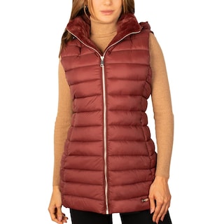 Foto 2 | Foto 2 | Chaleco Largo Capitonado Para Mujer Con Capucha Desmontable Greenlander Vino