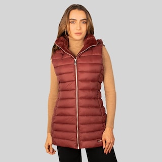 Foto 3 | Foto 3 | Chaleco Largo Capitonado Para Mujer Con Capucha Desmontable Greenlander Vino
