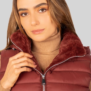 Foto 6 | Foto 6 | Chaleco Largo Capitonado Para Mujer Con Capucha Desmontable Greenlander Vino