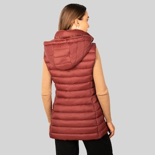 Foto 7 | Foto 7 | Chaleco Largo Capitonado Para Mujer Con Capucha Desmontable Greenlander Vino