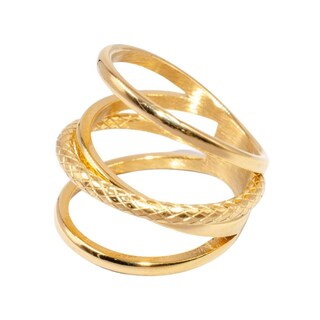 Foto 1 | Foto 1 | Anillo Yoiko Aoi Dorado De Acero Inoxidable Elegante