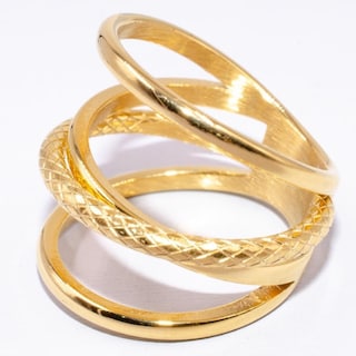 Foto 2 | Foto 2 | Anillo Yoiko Aoi Dorado De Acero Inoxidable Elegante