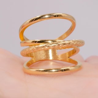 Foto 3 | Foto 3 | Anillo Yoiko Aoi Dorado De Acero Inoxidable Elegante