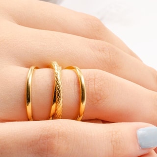 Foto 5 | Foto 5 | Anillo Yoiko Aoi Dorado De Acero Inoxidable Elegante