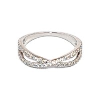 Anillo Yoiko Twin Con Zirconias Y Baño De Rodio En Acero Inoxidable