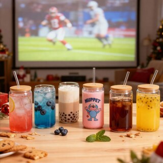 Foto 3 | Foto 3 | Vasos Lata Vidrio Con Tapas Bambú Popote Juego De 6 Piezas Modelo Transparente