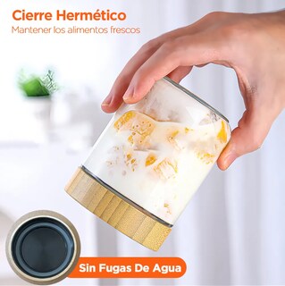 Foto 2 | Foto 2 | 6 Pcs Frascos De Vidrio Con Tapa Recipientes De Avena 16 Oz Modelo Transparente