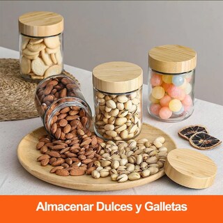 Foto 4 | Foto 4 | 6 Pcs Frascos De Vidrio Con Tapa Recipientes De Avena 16 Oz Modelo Transparente