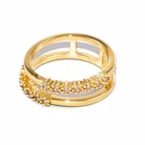 Anillo Yoiko Elegance Con Zirconias Y Baño De Oro O Rodio