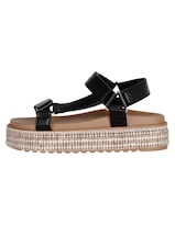 Sandalias Con Plataforma Exterior Piel Vegana Color Negro Para Mujer De Rbcollection