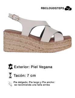 Foto 3 | Foto 3 | Sandalias Con Plataforma Exterior Piel Vegana Color Blanco Para Mujer De Rbcollection