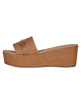 Sandalias Con Plataforma Exterior Piel Vegana Color Café Para Mujer De Rbcollection