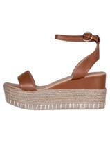 Sandalias Con Plataforma Exterior Piel Vegana Color Café Para Mujer De Rbcollection