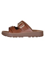 Sandalias Con Plataforma Exterior Piel Vegana Color Café Para Mujer De Rbcollection