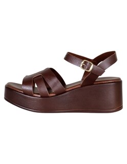 Foto 1 | Foto 1 | Sandalias Con Plataforma Exterior Piel Vegana Color Café Para Mujer De Rbcollection