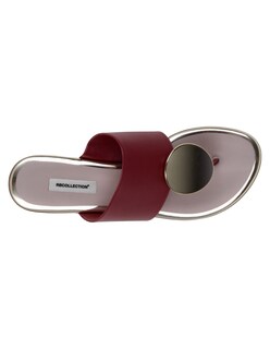 Foto 4 | Foto 4 | Sandalias De Piso Exterior Piel Vegana Color Rojo Para Mujer De Rbcollection