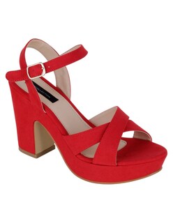 Foto 2 | Foto 2 | Sandalia Con Tacón Exterior Textil Color Rojo Para Mujer De Rbcollection