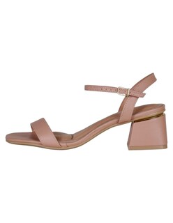 Foto 1 | Foto 1 | Sandalia Con Tacón Exterior Piel Vegana Color Beige Para Mujer De Rbcollection