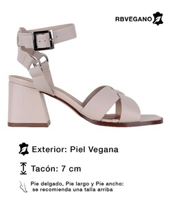 Foto 3 | Foto 3 | Sandalia Con Tacón Exterior Piel Vegana Color Blanco Para Mujer De Rbcollection