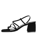 Sandalia Con Tacón Exterior Gamuza Sintética Color Negro Para Mujer De Rbcollection