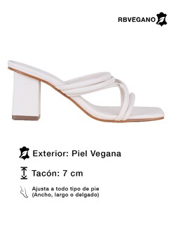 Foto 3 | Foto 3 | Sandalia Con Tacón Exterior Piel Vegana Color Blanco Para Mujer De Rbcollection