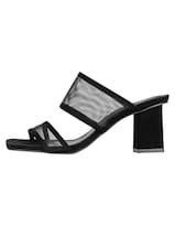 Sandalia Con Tacón Exterior Textil Color Negro Para Mujer De Rbcollection