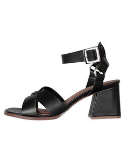 Foto 1 | Foto 1 | Sandalia Con Tacón Exterior Piel Vegana Color Negro Para Mujer De Rbcollection