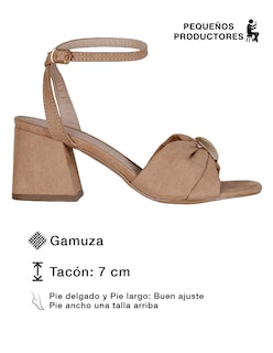 Foto 3 | Foto 3 | Sandalia Con Tacón Exterior Gamuza Color Café Para Mujer De Rbcollection