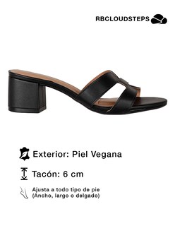 Foto 3 | Foto 3 | Sandalia Con Tacón Exterior Piel Vegana Color Negro Para Mujer De Rbcollection