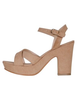 Foto 1 | Foto 1 | Sandalia Con Tacón Exterior Gamuza Color Café Para Mujer De Rbcollection