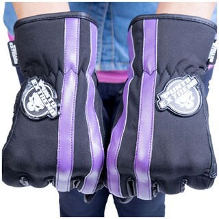 Foto 4 | Foto 4 | Guantes Para Moto Punto Extremo Stripes Protecciones Dama Purpura Moteros