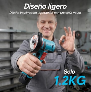 Foto 2 | Foto 2 | Mini Pulidora Inalambrica Esmeriladora Angular Con 2baterías Color Azul Marino