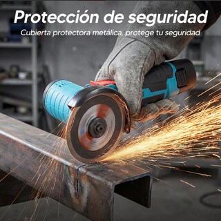 Foto 3 | Foto 3 | Mini Pulidora Inalambrica Esmeriladora Angular Con 2baterías Color Azul Marino