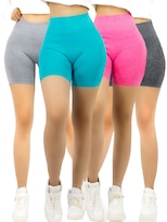 Set 4 Shorts Deportivos Sh-056-px4 Varios Colores Tiro Alto Push Up Para Mujer