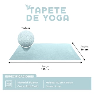 Foto 3 | Foto 3 | Tapete De Yoga Para Ejercicio Y Relajación Eo Safe Imports Esi-23732 Azul