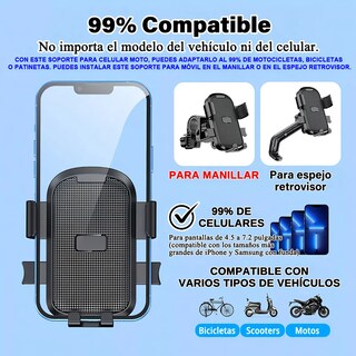 Foto 3 | Foto 3 | Soporte Celular Moto Bicicleta Universal 4-7 Pulgadas Eo Safe Imports Esi-23846 Negro
