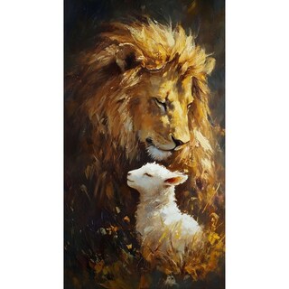 Foto 1 | Foto 1 | Cuadro Decorativo Animal 90x122cm El León Y El Cordero