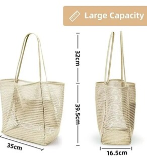 Foto 3 | Foto 3 | Bolsa De Playa Xtellar De Malla Premium Plegable Con Cierre – Blanco