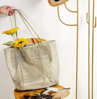 Foto 4 | Foto 4 | Bolsa De Playa Xtellar De Malla Premium Plegable Con Cierre – Blanco