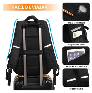 Foto 4 | Foto 4 | Mochila Xtellar Para Laptop 15.6” Con Compartimento Térmico Inferior Candado Y Puerto Usb – Negro
