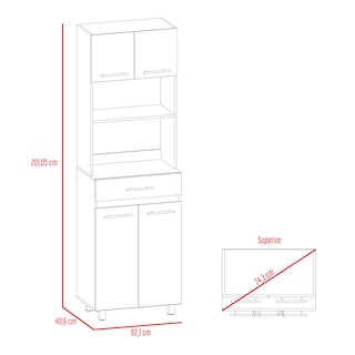 Foto 6 | Foto 6 | Módulo Microondas Prada 2 Café Claro Virtual Muebles