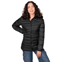 Chamarra Capitonada con Capucha Desmontable Greenlander Negra para Mujer