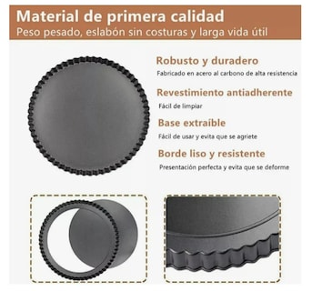 Foto 3 | Foto 3 | Molde para Pay Xtellar De Acero Al Carbono Antiadherente con Fondo Desmontable Gris