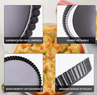 Foto 4 | Foto 4 | Molde para Pay Xtellar De Acero Al Carbono Antiadherente con Fondo Desmontable Gris