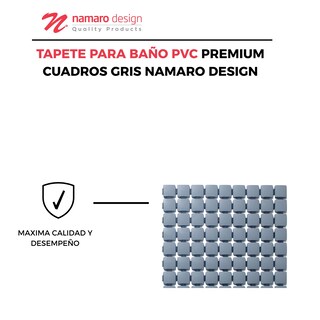 Foto 2 | Foto 2 | Tapete para Baño Pvc Premium Cuadros Gris